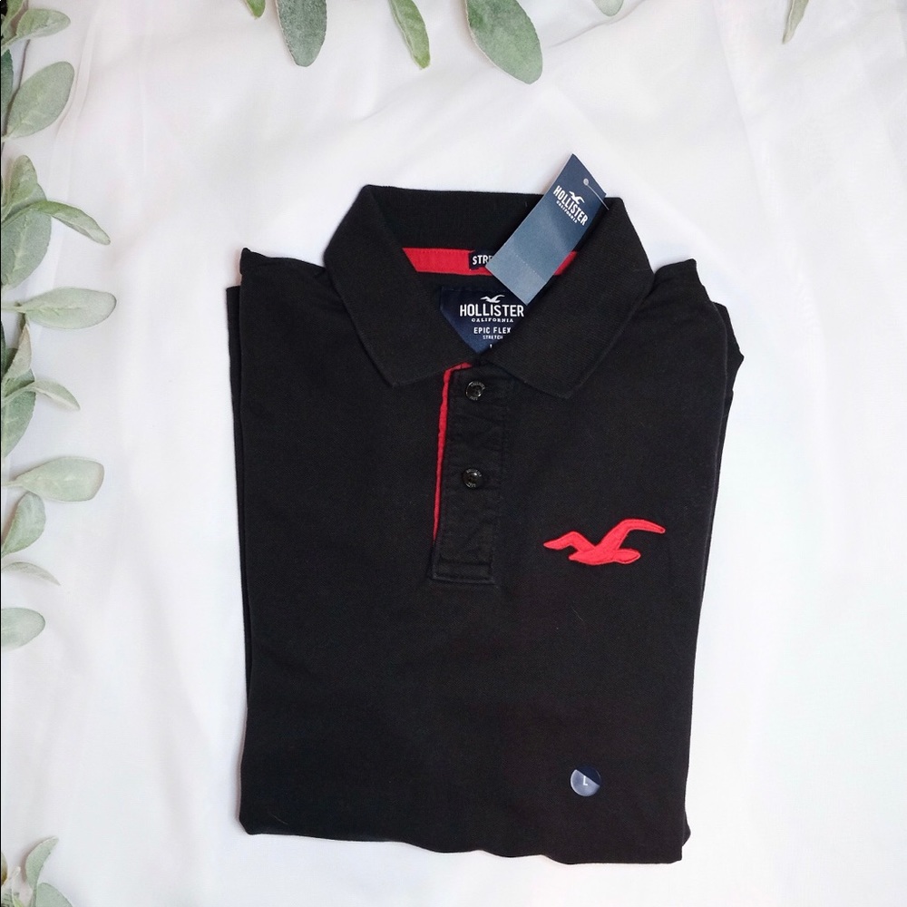 Red And Black Hollister Polo